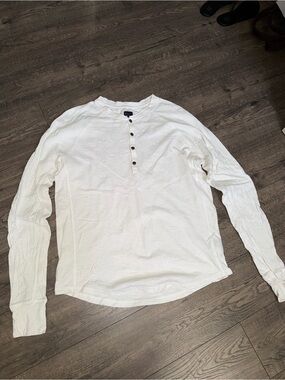 Good Man Brand White Long-Sleeve Henley